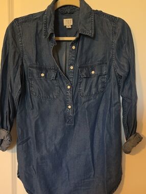 a new day Indigo Denim Pullover Button-Down Shirt